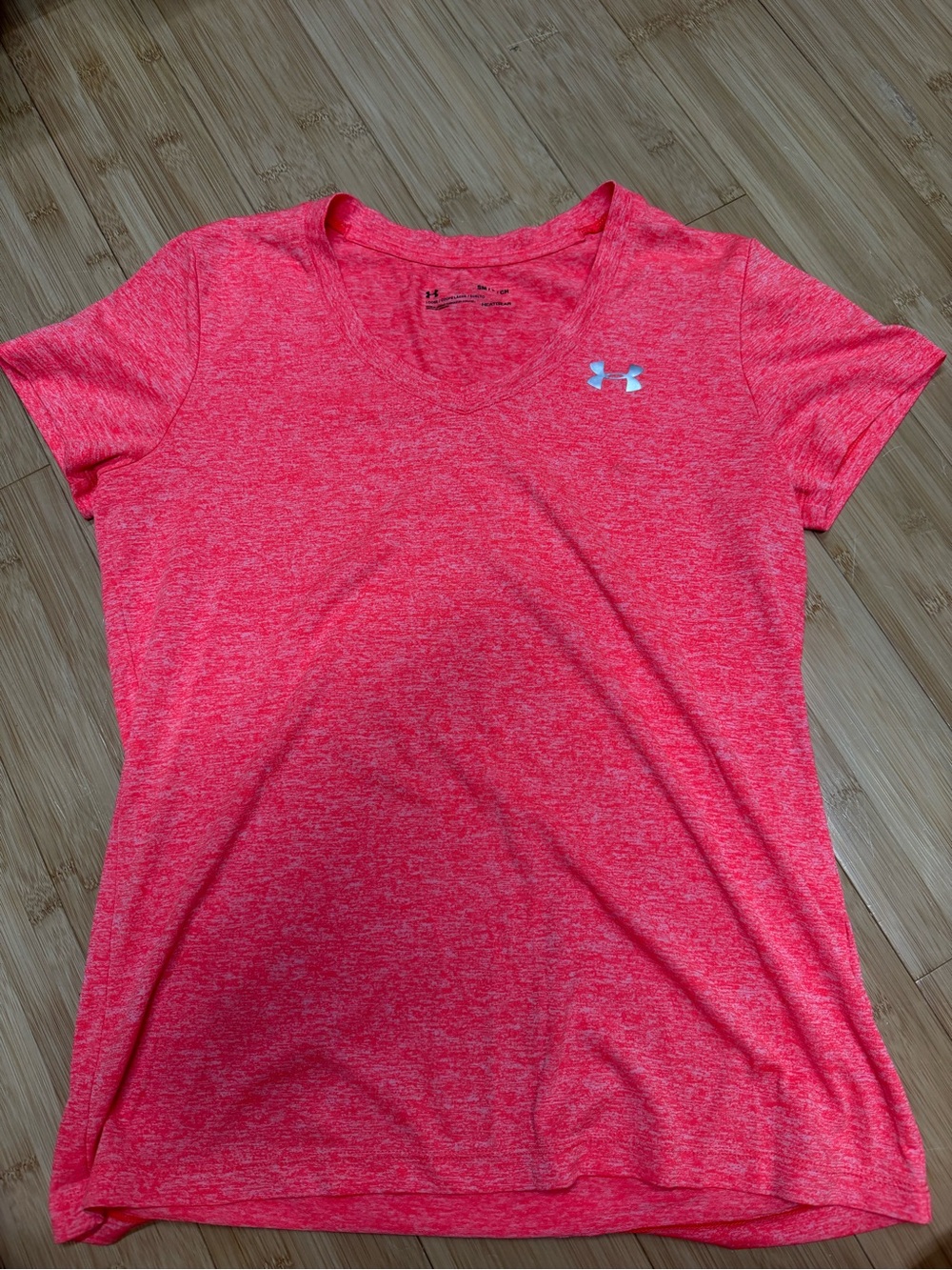 Under Armour Women's Pink Heathered V-Neck Performance Tee